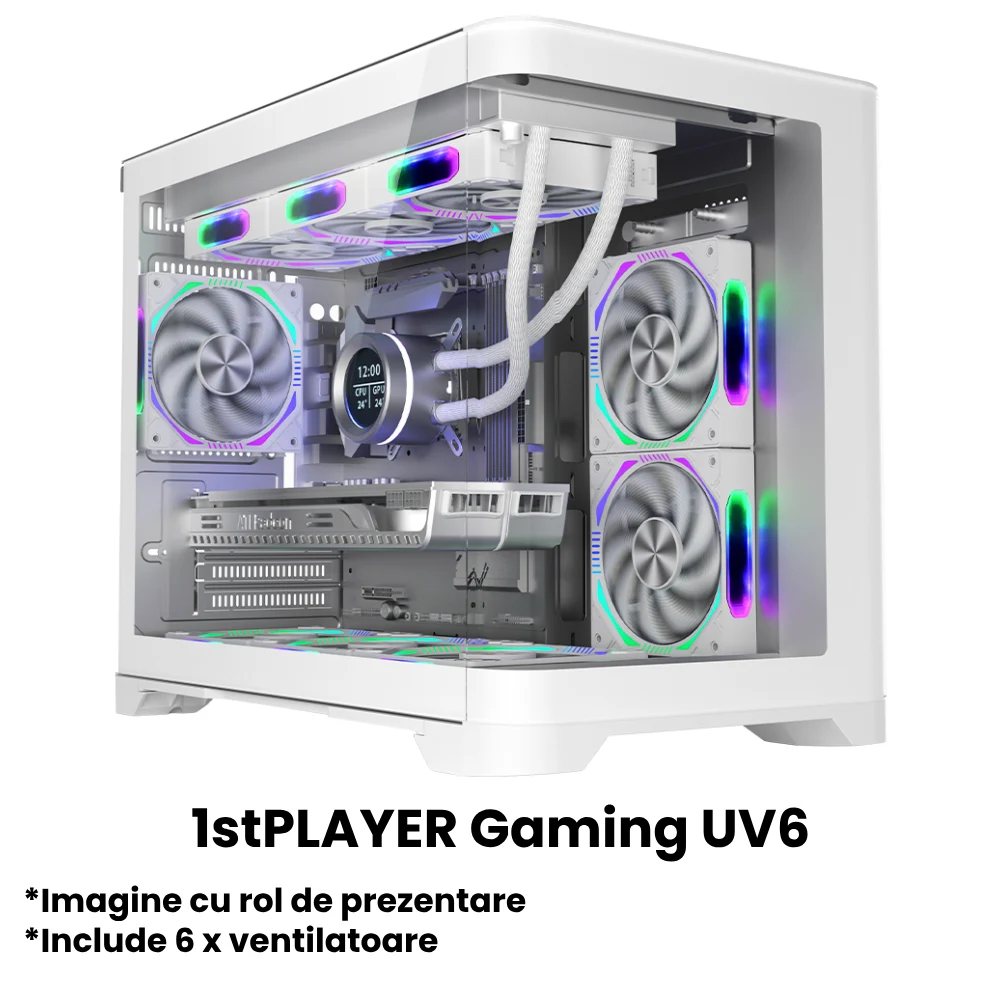 Carcasă 1stPLAYER Gaming UV6 WHITE